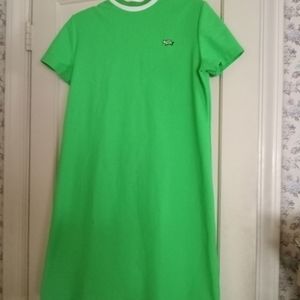 Russ Vintage 1970s Womans Dress short sleeve lime green siE 14